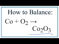 Cobalt Reactions and Balancing Equations