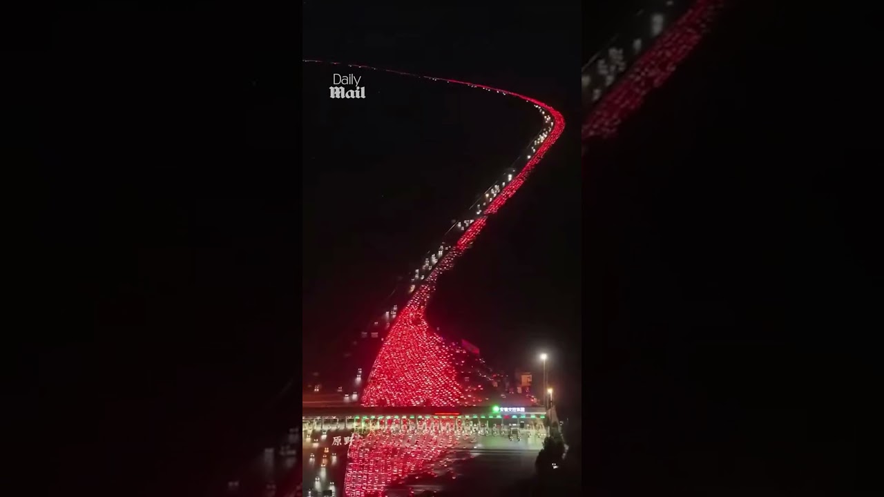 Millions of people stuck in a massive traffic jam for an entire day