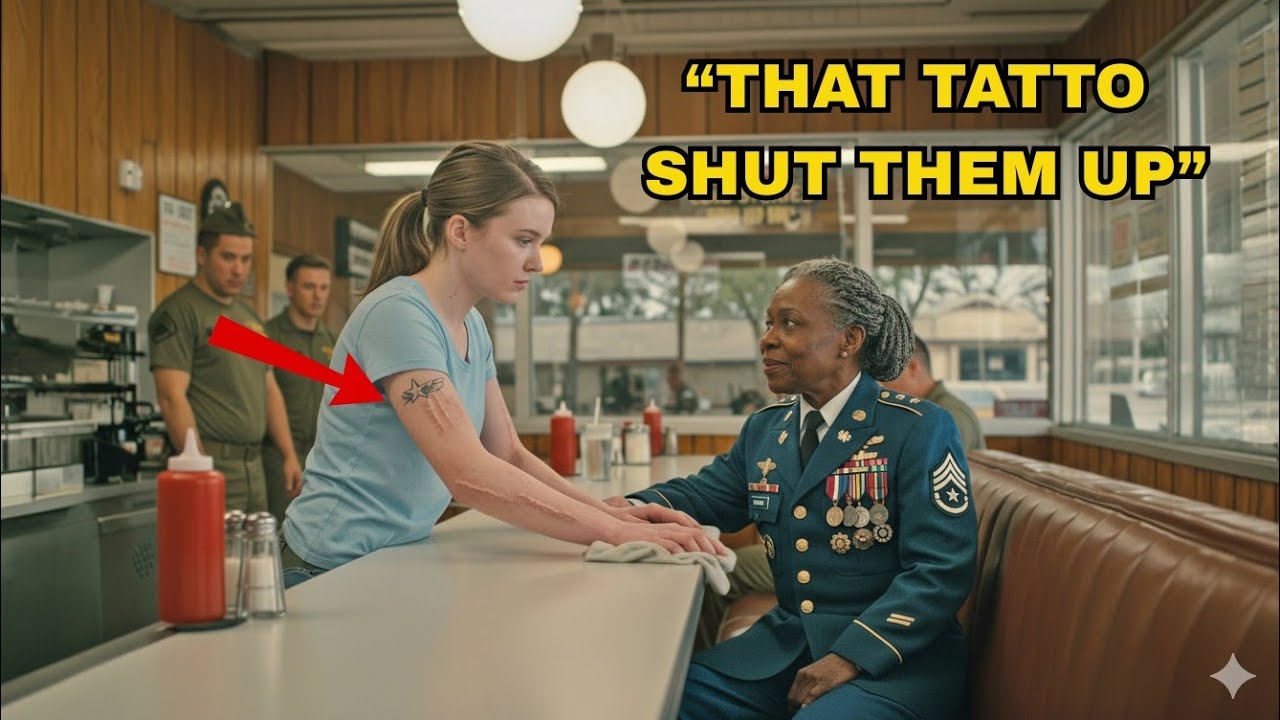 «Простую женщину высмеивали за ее шрамы, пока ее военная татуировка не остановила ветерана на его...