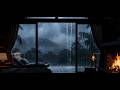 Deep Mountain Cabin Rain Sounds at Night 🌧 (No Ads) | Cozy Dark Bedroom Ambience for Deep Sleep