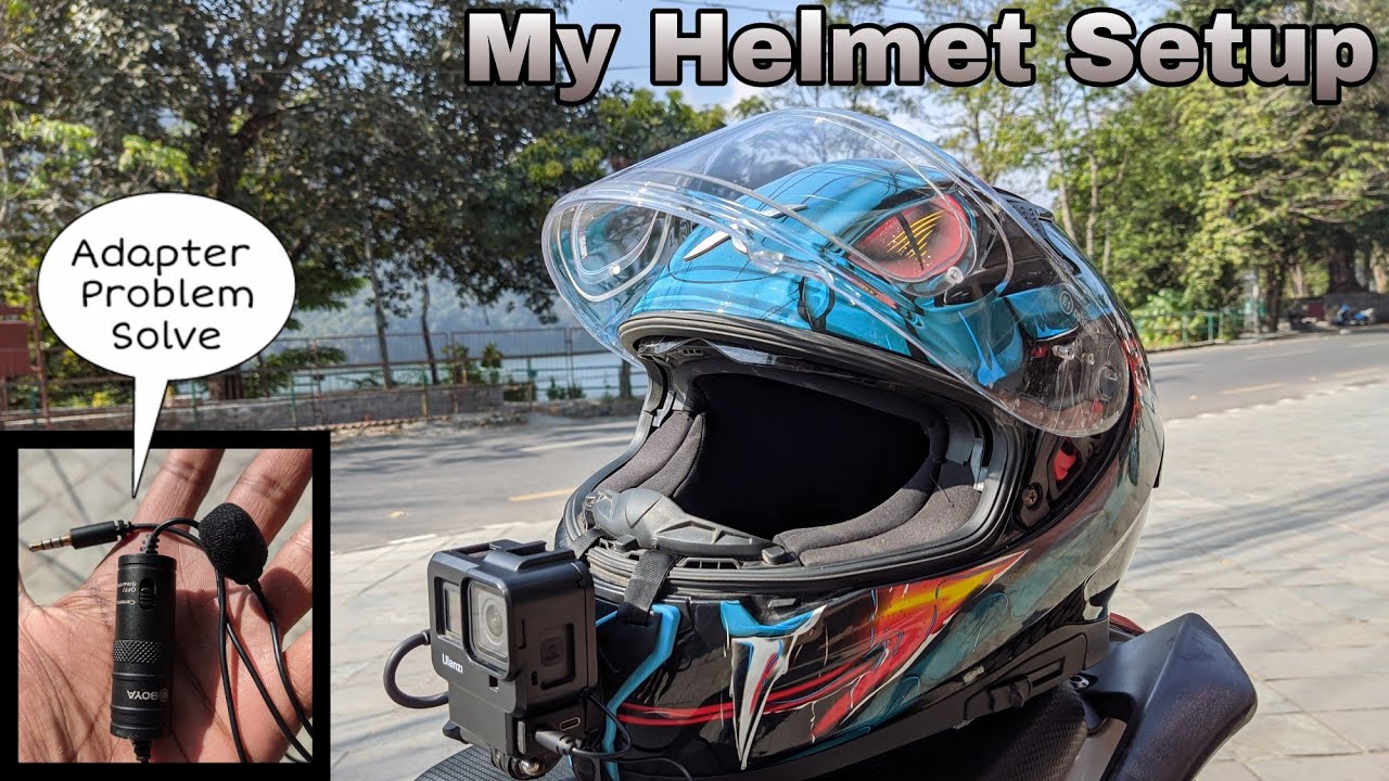 Boya mic helmet setup|| problem solve || Telesin gopro mount || hero8 moto vlogging setup ||Luxrider