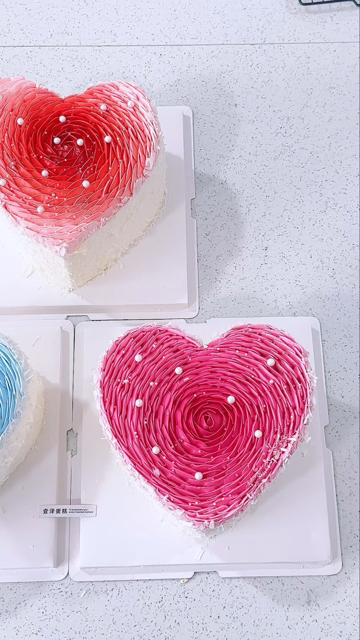 Works by students with no basic knowledge, classic gradient heart cake birthday cake making process