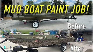 MUD BOAT PAINT JOB! | Amazon Camo Stencils Mud Camo