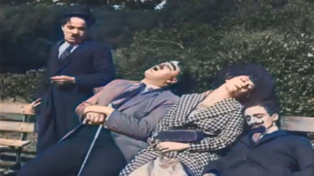 IN THE PARK (1915) - Charlie Chaplin - New Colored Version [Silent Comedy Film]