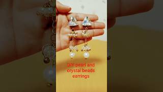 DIY pearl and crystal beads earrings|handmade earrings #diy #earrings #shorts