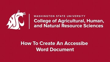 How To Create An Accessible Word Document