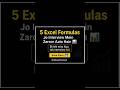 5 IMPORTANT EXCEL FORMULA FOR INTERVIEW| #shorts #exceltips