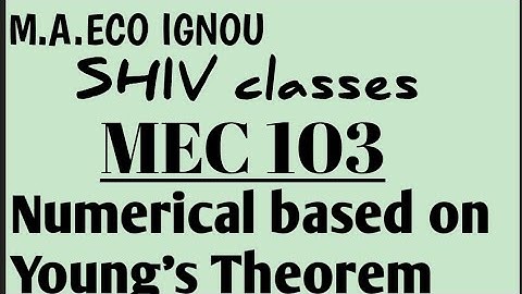MEC 103|Numerical on Young
