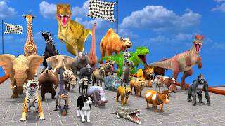 🐘🦁 Epic Animal Speed Race Down Zigzag Course! Which Animal Is the Fastest  ARBS screenshot 5