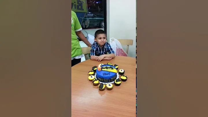 Javi face mashed on birthday cake