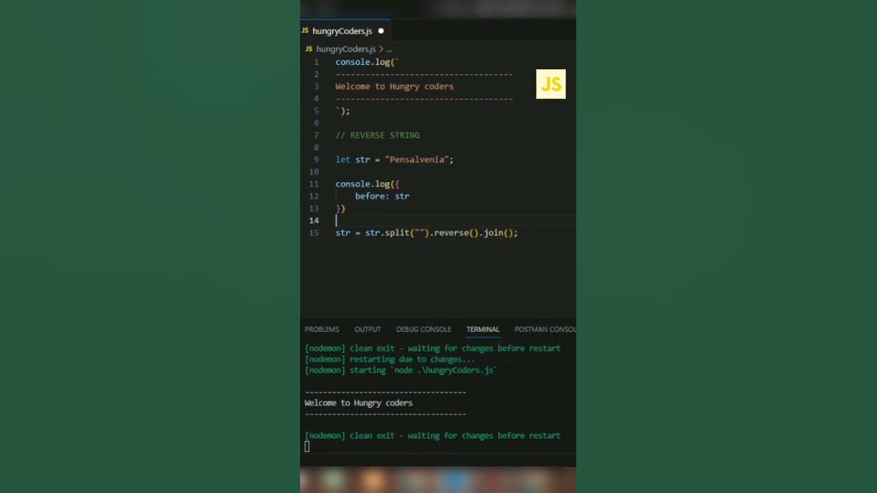 How to reverse a string in javascript easiest way to reverse string