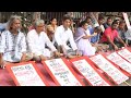 A demonstration demands stop human trafficking of migrants