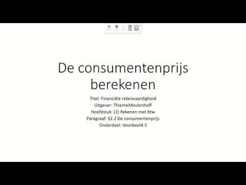 De Consumentenprijs Berekenen - Youtube