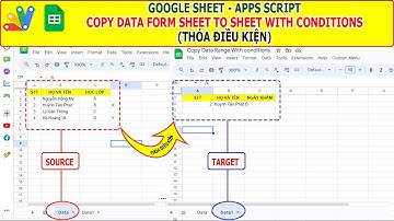 Google sheet App Script | Copy data From Sheet to Sheet with Conditions - Thỏa điều kiện.