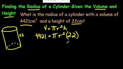 Finding the Radius of a Cylinder Given the Volume and Height