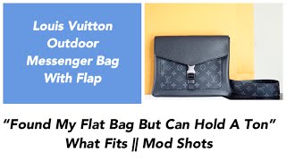 LOUIS VUITTON OUTDOOR MESSENGER BAG WITH FLAP || A FLAT CROSSBODY BUT CAN HOLD A TON screenshot 2