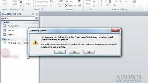 Using Access 2010 - Delete a Table