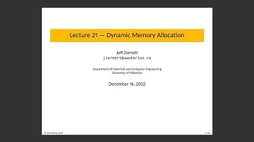 SE 350 Lecture 21: Dynamic Memory Allocation