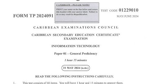 IT 2024 May/June Paper 1 Answers | CSEC