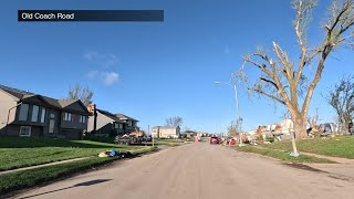 Take a drive through one of the Elkhorn neighborhood's effected by Friday's tornados