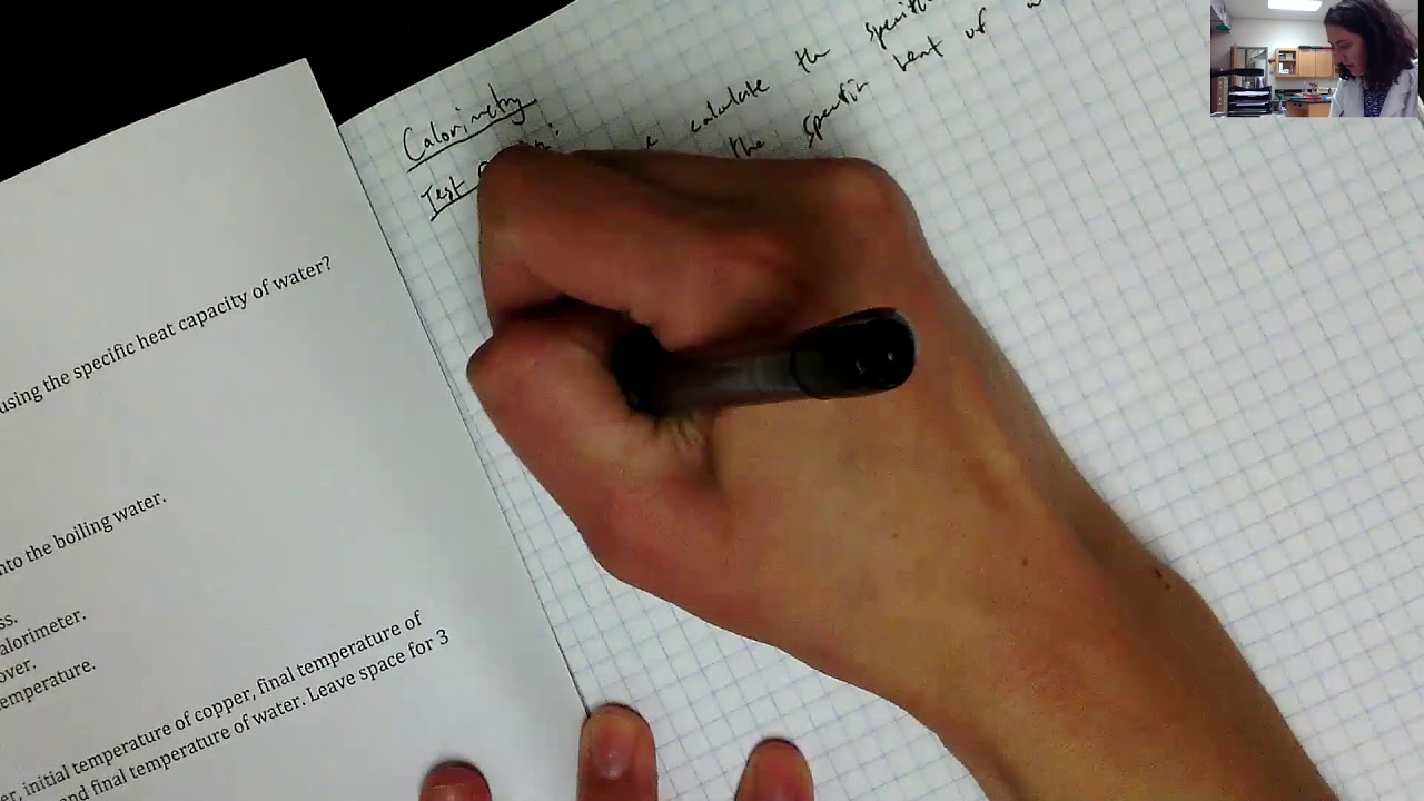 Calorimetry lab notebook set-up - YouTube