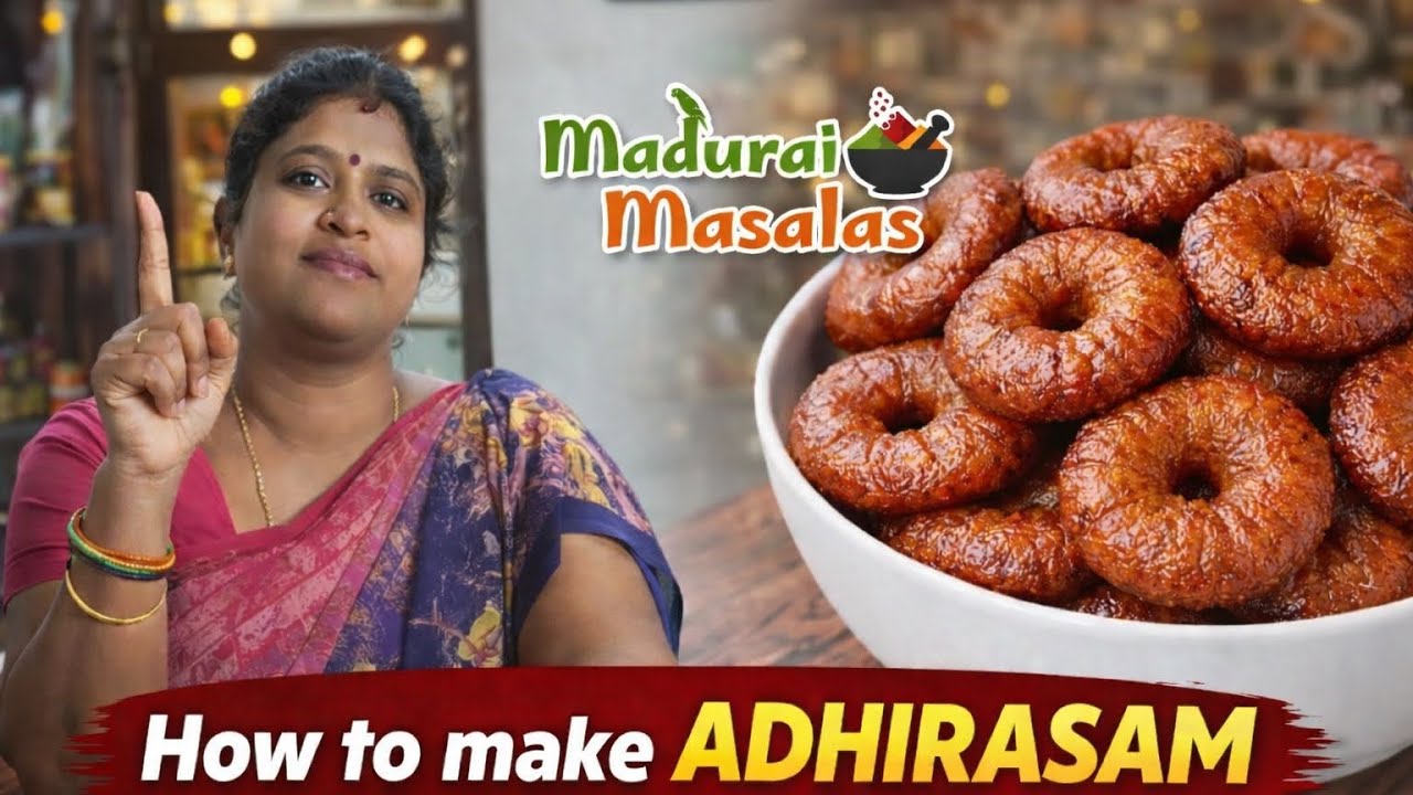 Soft & crispy south indian traditional sweet 😍🤎#adhirasamrecipeintamil #traditionalfood 