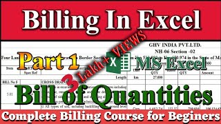 Billing Part 1 | How to Prepare Bill of Quantity (BOQ) in Excel | Contractor Running Bill Format screenshot 5