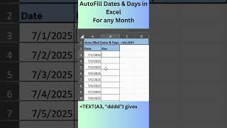 Smart Way to Fill Dates &amp; Days in Excel 🔥 | One-Month Calendar in Seconds (For Beginners) #shorts