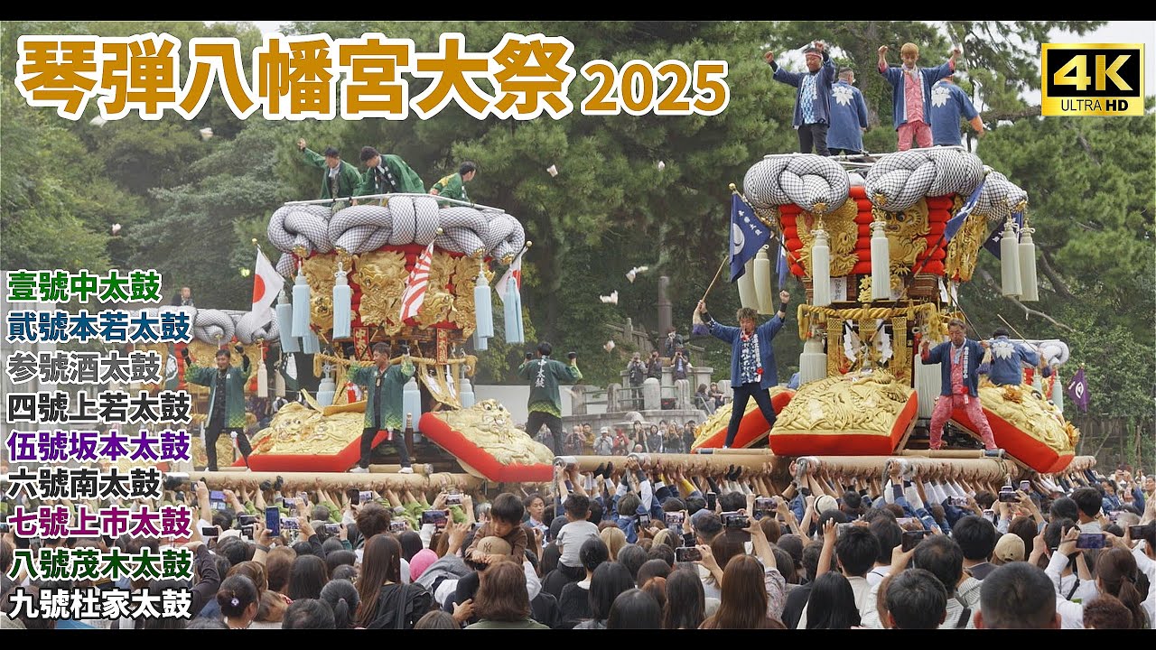 琴弾八幡宮大祭2025の盛り上がり｜中太鼓｜本若太鼓｜酒太鼓｜上若太鼓｜坂本太鼓｜南太鼓｜上市太鼓｜茂木太鼓｜杜家太鼓｜香川県観音寺市｜ちょうさ祭り｜panasonic｜GH6
