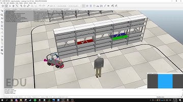 Automated shelf-stocking robot in V-REP