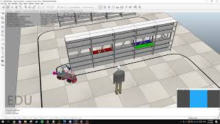 Automated shelf-stocking robot in V-REP