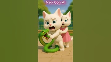 Mèo con cứu bạn thoát khỏi con rắn #shorts #cat #ai #meow #meo
