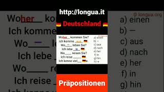 Deutschland - A1, A2, B1, B2, C1, Übungen, wo, wohin, woher, in, nach, zu, aus, von, an, Präposition
