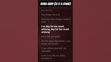 Thumbnail of Rema-Baby (Is it a crime) #lyrics #lyricvideo #trending #fyp
