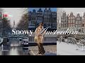 Rare Snowy Amsterdam: A Peaceful Winter Scene