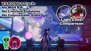 V3 E0s0 Silver Wolf Lv999 0cycle Light Cone Comparisons  No Welt  No Limited Eidolons  Hsr Moc