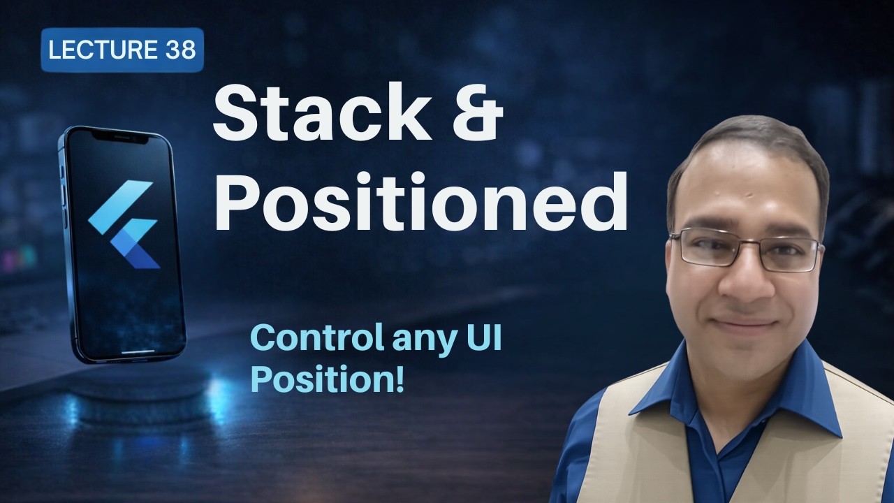 Flutter Stack & Positioned Widgets | Full Control UI Design | Urdu ...