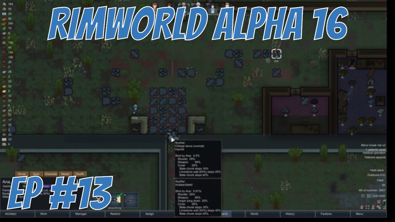Rimworld alpha 16  - EP 13  - Mechanoids attack  - Rimworld alpha 16 Let's Play