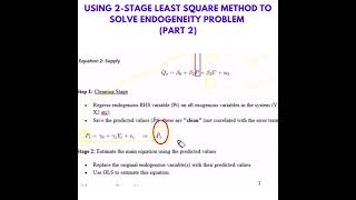 Pt 2. Using 2-Stage Least Square Method to Solve Endogeneity Problem - Stata Tutorials