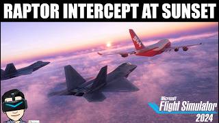 Intercepting a 747 in VR | F-22 Formation Over UK/France | Microsoft Flight Simulator 2024 #f22 #vr
