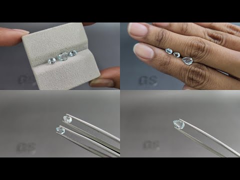 Ensemble aigues-marines taille poire, 1,16 carat, Madagascar Video  № 1