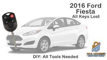 Car Key Replacement for 2016 Ford Fiesta (All Keys Lost) | Remote Head Key Programming.  Autel KM100