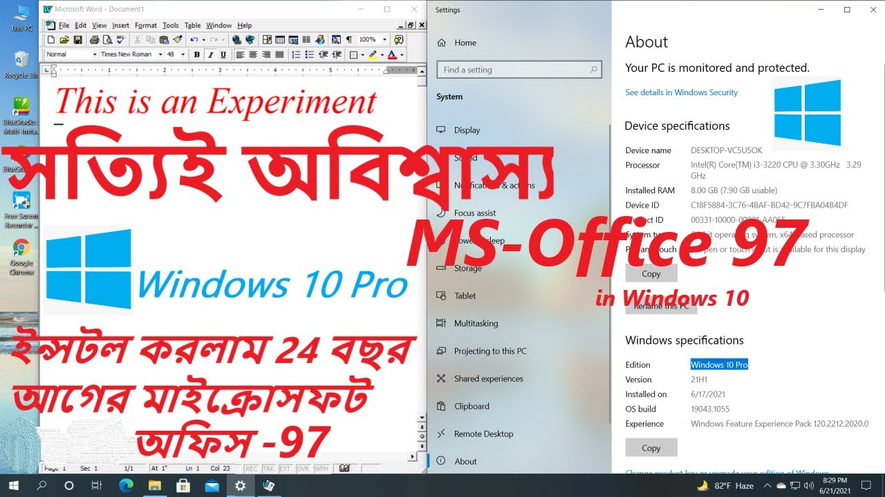 You can't believe this ! Microsoft Office 97 Install in Windows 10 Pro ...