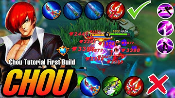 NEW META!! Chou Tutorial First Build OP in High Rank (Must Try) CHOU EMBLEM AND BUILD 2023 | MLBB