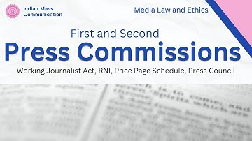 6.9 Press Commissions of Inda | UGC NET Mass Communication and Journalism | CUET PG | COQP17