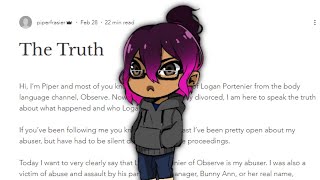 The Truth Written By The Ex Spouse Of Observe (Piper)
#piper #observe #thetruth
This is a dramatic reading of The Truth written by Piper Frasier...
Tips arent required but much appreciated:
https://streamelements.com/xyliegetsreal/tip
Buy me a Coffee!!!
https://ko-fi.com/xyliestar
Check out my Podcast with my beautiful co hosts Eva and Bunni!
https://www.youtube.com/@thebroadcastpodcast
Join this channel to get access to perks:
https://www.youtube.com/channel/UCPGCYK4EkqFMA0IeQGK0DuQ/join
You can catch me on Twitter: @XylieGetsReal
Or you can email me at: XylieGetsReal@gmail.com
Send me stuff:
Xylie Star
p.o. box 1225
Chesapeake VA, 23327 The Truth Written By The Ex Spouse Of Observe (Piper)