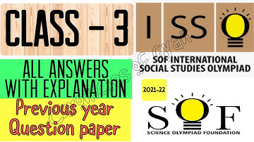 ISSO Class 3 Solved Question Paper |SOF International Social Studies Olympiad #class3 #sst #sof