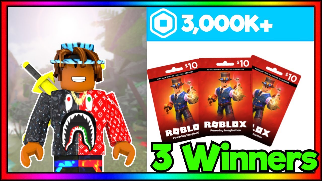 10 Giftcard Robux Giveaway 3 Winners April 2020 Youtube