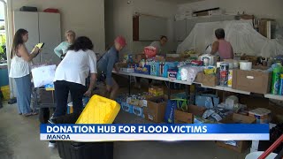 Manoa resident opens free flood relief hub with donated supplies for neighbors
