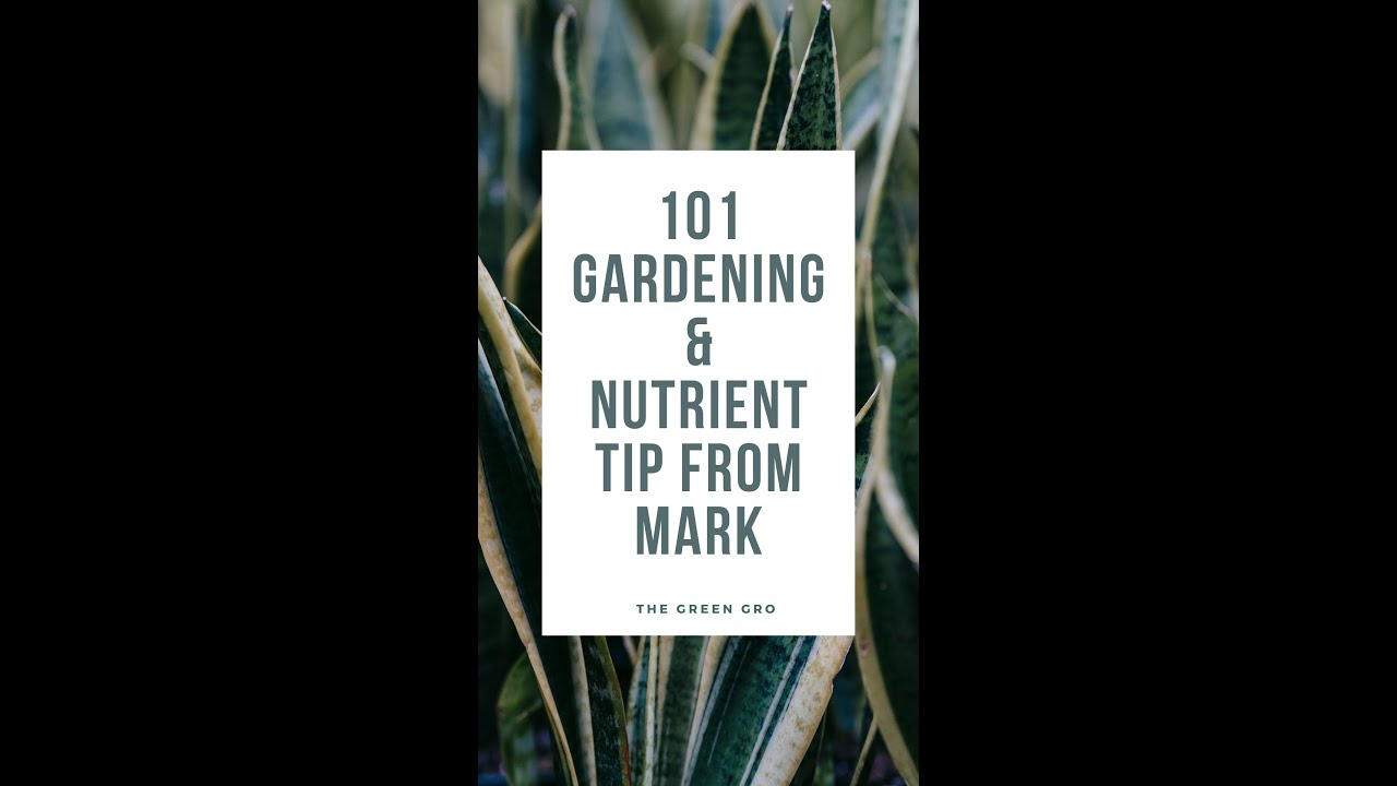 101 Gardening & Nutrient tip from Mark